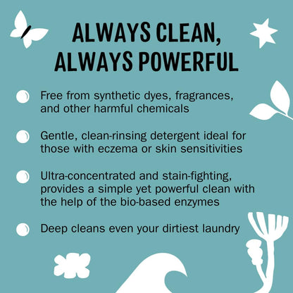 Molly's Suds Liquid Laundry Detergent | Clean Laundry Detergent Soap for Sensitive Skin | 2x Concentrated, High Efficiency (HE) | Ocean Mist - 100 Loads