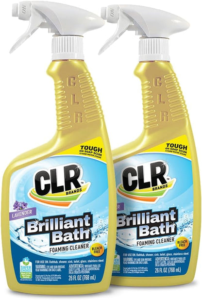 CLR Brilliant Bath Foaming Bathroom Cleaner Spray - For Use On Toilet, Bath, Shower, Sink, Glass, Stainless Steel - Fresh Scent, 26 Fl Ounce Bottle (Pack of 4)
