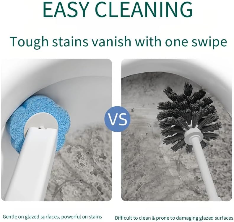 48 Count Disposable Toilet Brush Refill Pads, Disposable Toilet Bowl Wand Refills, Toilet Cleaning Refills, Toilet Scrubber Refills, Brush Head Replacement