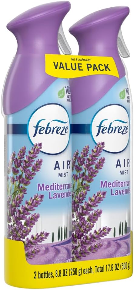 Febreze Air Mist Air Freshener Spray, Odor-Fighting Room Spray, Air Fresheners for Home and Bathroom and Kitchen, Aerosol Can, Downy April Fresh Scent, 8.8oz (Pack of 2)
