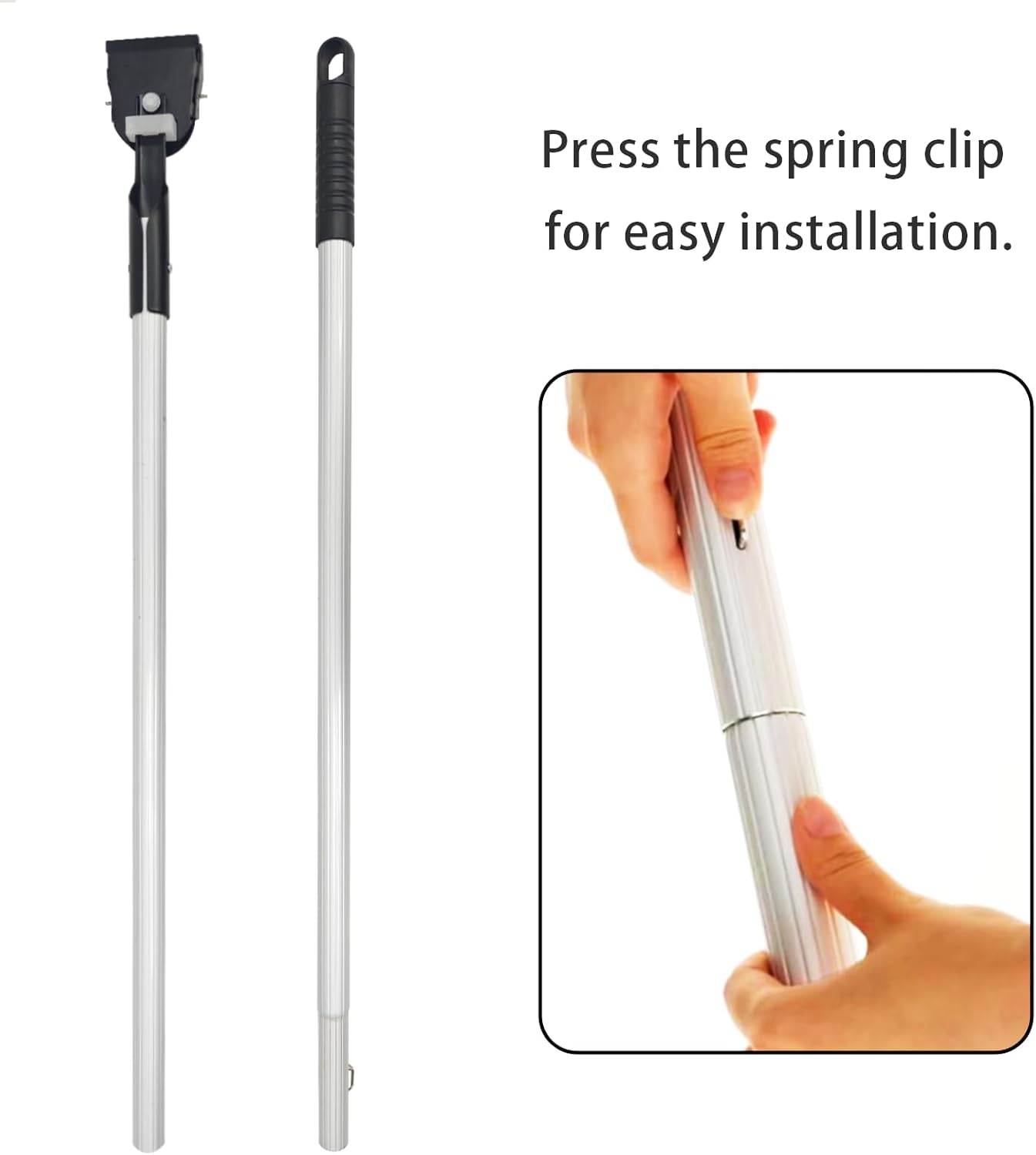 60" Commercial Dust Mop Handle (Reinforced Thick-Gauge Aluminum Pole), Heavy-Duty Dust Mop Pole & Dust Mop Replacement Part for Janitorial/Professional Use