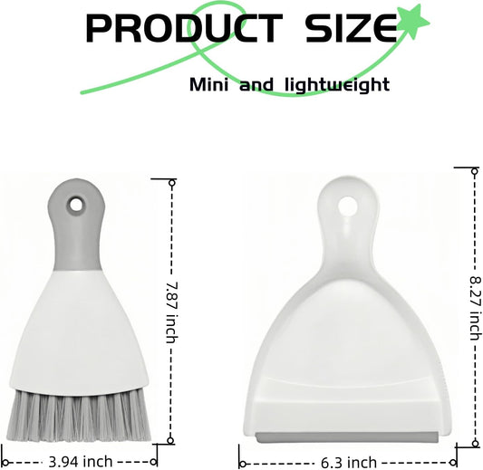 Mini Dustpan and Brush Set, Small Broom and Dustpan Set Dust Pan and Portable Hand Broom Dustpan and Combo Compact for Desk, Table, Home, Kitchen Necessities
