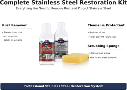 CLEAN MY STEEL Innoshine B570 Stainless Steel Rust Remover and Cleaner, NSF Certified, Approved for Food Contact Areas, 4 oz