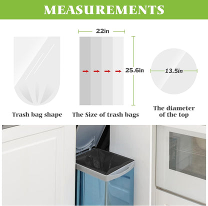 Teivio Large Clear Trash Bags 55-60 Gallon 20 Counts Fit 50,55,60,Gal All Purpose Garbage Bags, Extra Large Lawn and Leaf Bags Outdoor Trash Can Liner, Drum Liners, Workshops, Backyard