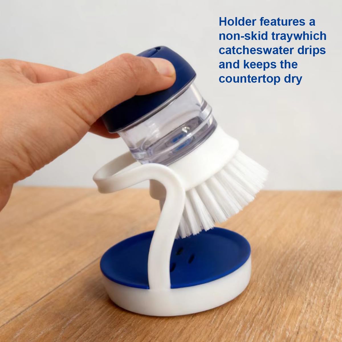CELOX Soap Dispensing Dish Brush Set with Holder for Dishes