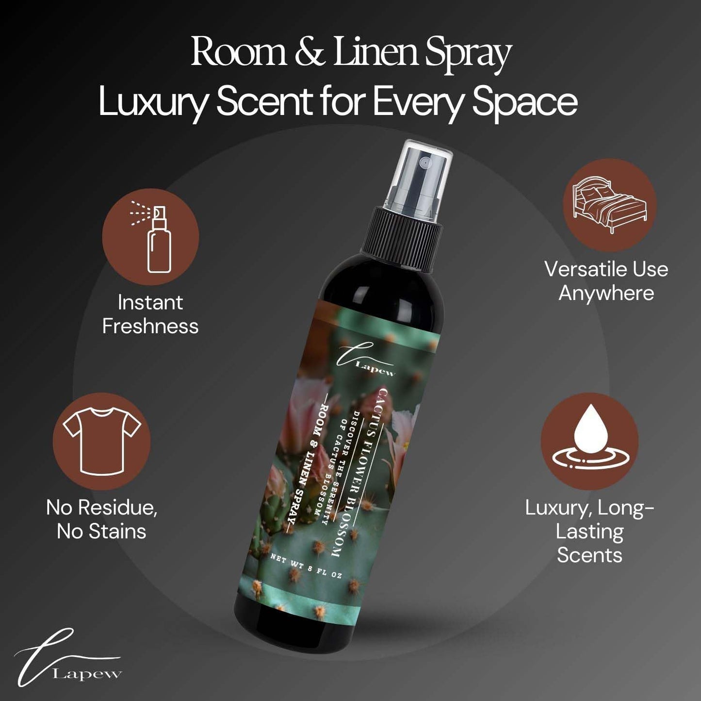 Lapew Room & Linen Spray | Fragrance Mist for Home, Car & Office | Fabric & Air Freshener | Neutralizing Mist | Made in USA | Cozy Cinnamon & Apple - Colors B