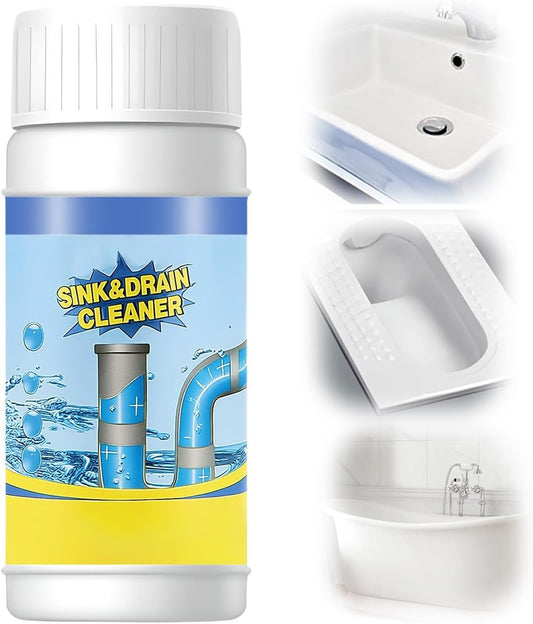 Sink and Drain Cleaner, Pipeline Dredging Agent, Sink and Drain Cleaner Powder, Multi-functional Fast-Acting Pipe Dredging Agent for Kitchen and Toilet Pipeline (2pcs)
