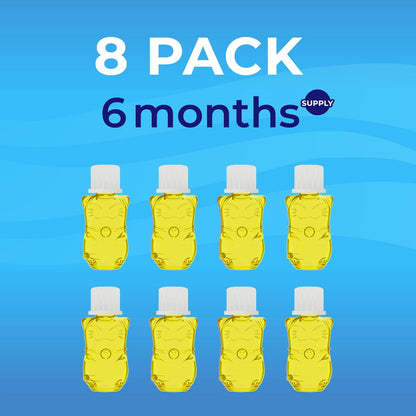 Toilet Gel Stamp - 8 Packs Toilet Bowl Cleaner Gel with Automatic Click, Freshener for Toilet Maintenance, 3.4oz, 6 Month Supply (Lemon)