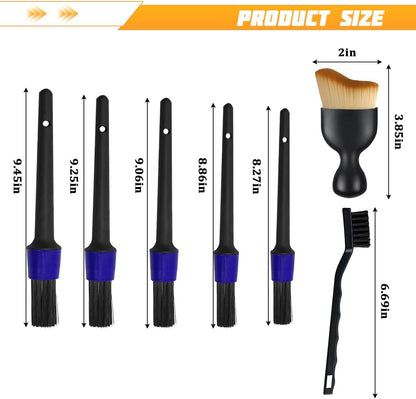 4PCS Car Detailing Brush Kit, Multi-Use Soft No Scratch Vehicle Interior Detail Duster Brush Set, Automotive Dusting Cleaning Kit for Exterior Interior, Universal for Vehicles