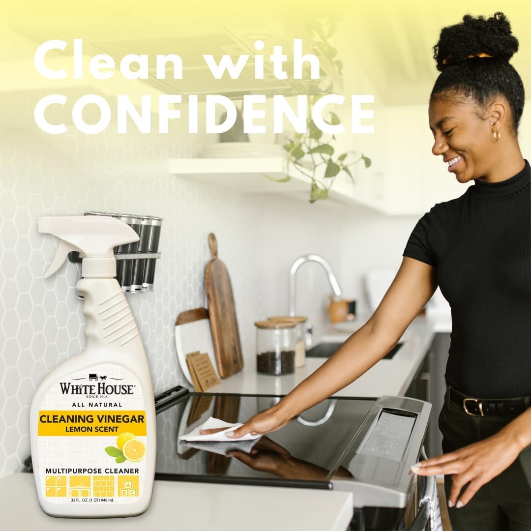 White House All Natural Lemon Cleaning Vinegar Multipurpose Spray, 32 oz (Pack of 1)