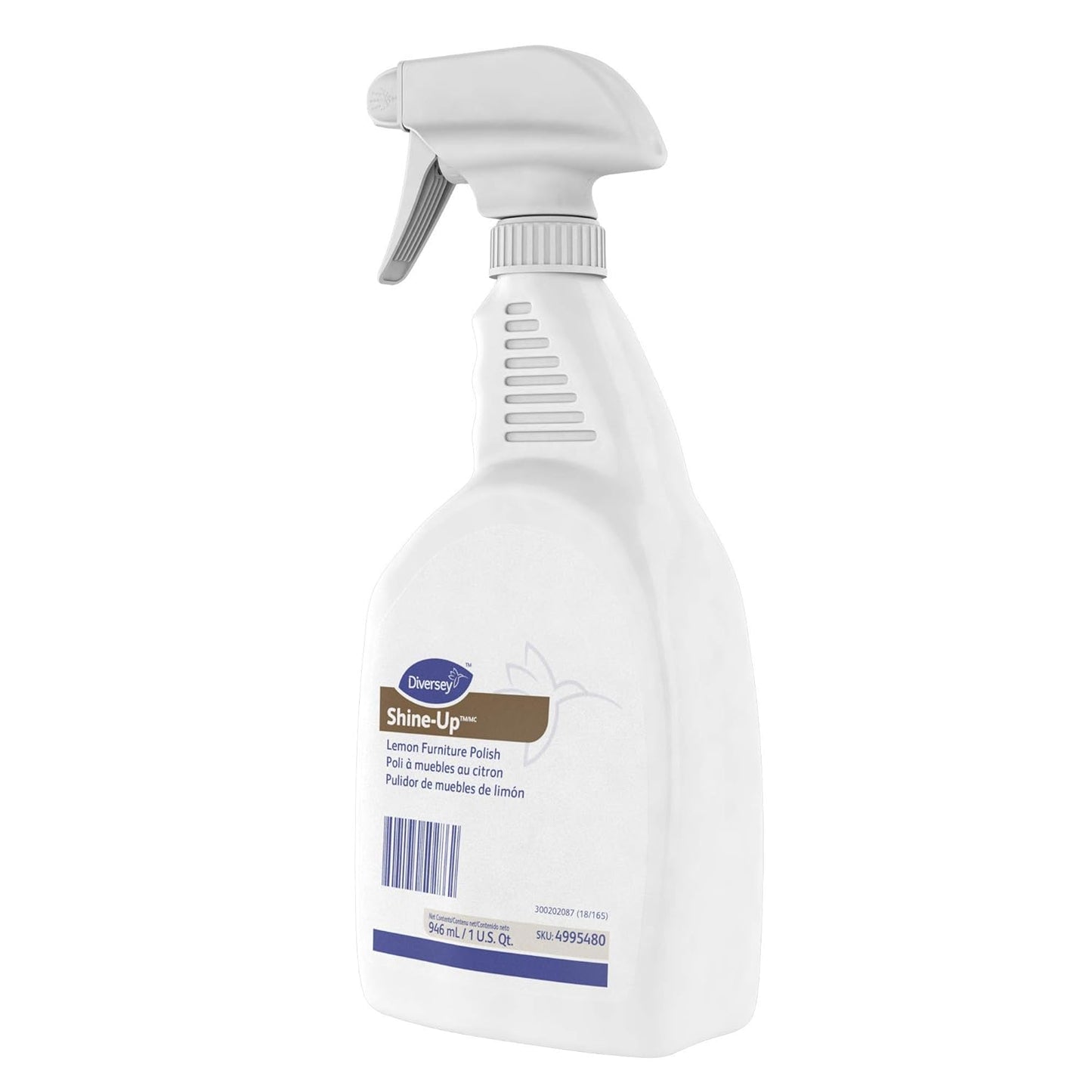 Diversey 4995480 Shine Up Lemon Furniture Polish, Cleans, Restores & Protects Wood, Ready-to-Use Capped Spray Bottle, 32-Ounce (Pack of 12 with 2 spray nozzles)