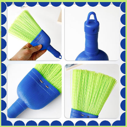 Hand Whisk Broom Handheld Poly Fiber Outdoor Car Broom with Hang Hole for Cleaning Indoor Porches Floors Decks Driveways Dirt Dust （1 Pack）