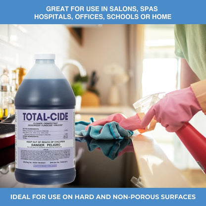 ForPro Total-Cide Disinfectant Solution, 2X Concentrated Formula, Hospital Grade Sanitizer & All Purpose Cleaner, 1 Gallon (128 Fl Oz)