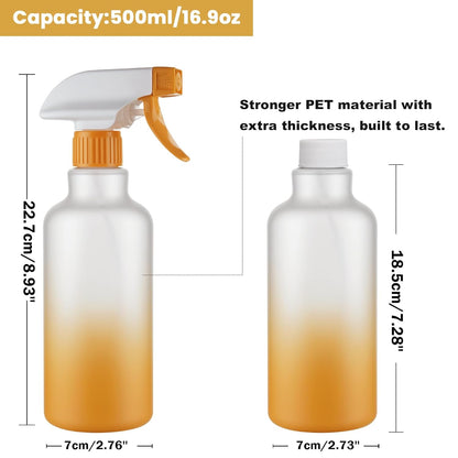 Plastic Spray Bottles Empty Spray Bottle 16.9oz/500ml 2 Pack Heavy Duty Spraying Bottles Mist/Stream Water Bottle for Cleaning Solutions, Essential Oils, Hair (Clear)