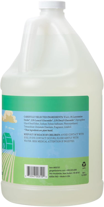Ginger Lily Farms Botanicals Plant-Based Foaming Spray Dish Soap, Concentrated Formula with Max Grease Cleaning Power, Cruelty-Free, Lavender Chamomile Scent, 1 Gallon Refill (128 Fl Oz)