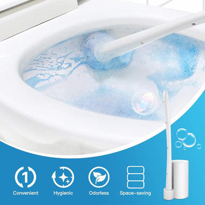 Topo Bear Disposable Toilet Bowl Brush with 40 Toilet Wand Refills, Toilet Bowl Cleaner Wands, Toilet Cleaning System Starter Kit