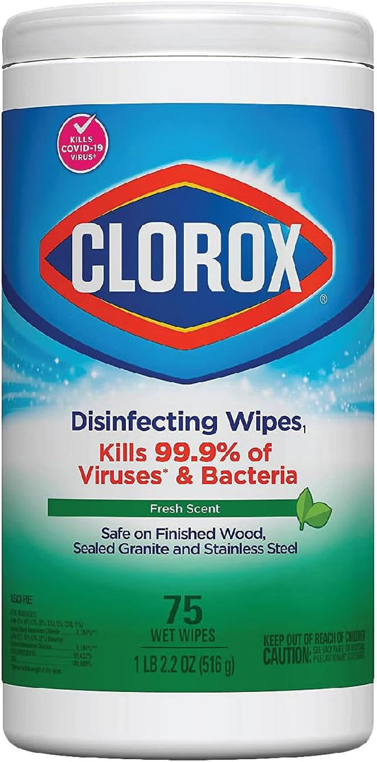 Clorox Disinfecting Wipes, Bleach Free Cleaning Wipes - Fresh Scent, 75 Count