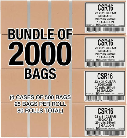 Aluf Plastics 33 Gallon Clear Trash Bags - 33" x 39" - 1.5 MIL (eq) - CSR Series - Heavy Duty Industrial Liners Clear Garbage Bags for Recycling, Contractors, Storage, Outdoor, 1 Count (Pack of 100)