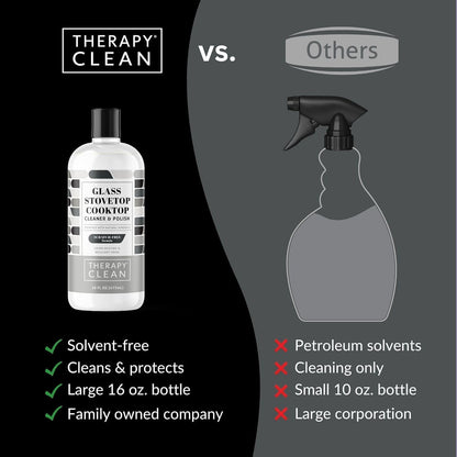 Therapy Glass Cooktop Cleaner Bundle with Microfiber Cloth - Glass Stove Top Cleaner and Polish for Ceramic, Electric, Induction and Flat Top Surfaces
