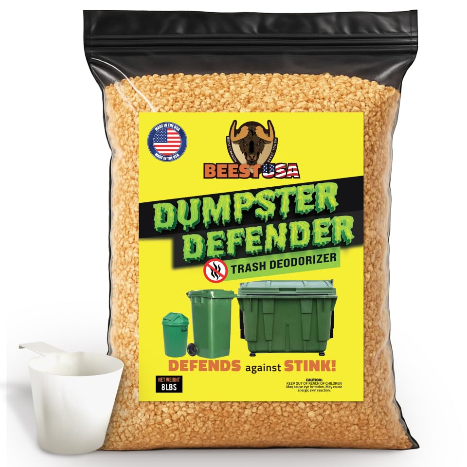 BEEST Dumpster Defender - 1.5lbs Outdoor Trash Can Deodorizer & Liquid Waste Absorber (Made in USA) Biodegradable Trash Can Odor Eliminator - Powerful Garbage Deodorizer for Always-Fresh Bins - 7 Cups