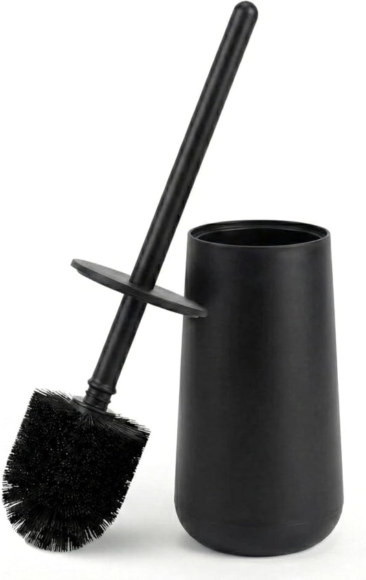 Bamodi Toilet Brush and Storage Stand - Dense PP Brush Head with Holder - Efficient Stain and Odour Removal - Modern Design and Space-Saving - Keeps Toilet Bowl Spotless - 15.27x4.40x4.40 Inch, Black