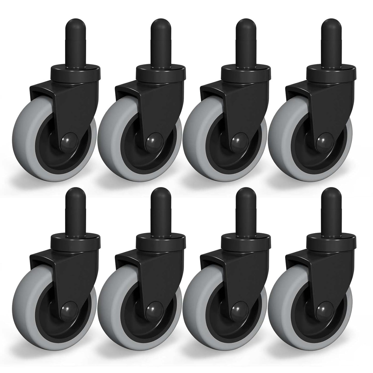 AAGUT Mop Bucket Casters Replacement 3" Set of 16 Swivel Bayonet Caster Non-Marking Thermoplastic Rubber Wheels Compatible with Rubbermaid Models& Wavebrake