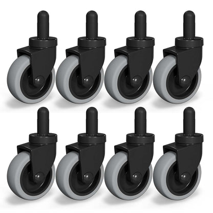 AAGUT Mop Bucket Casters Replacement 3" Set of 16 Swivel Bayonet Caster Non-Marking Thermoplastic Rubber Wheels Compatible with Rubbermaid Models& Wavebrake