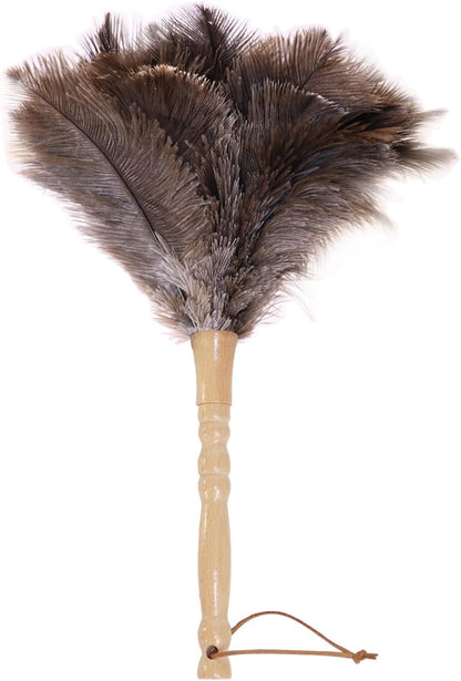 Ostrich Feather Duster, Natural Fluffy Reusable Real Eco-Friendly Genuine Soft Handheld Feather Dusters for Cleaning Supplies, Blinds, Office, Car(15 inch)