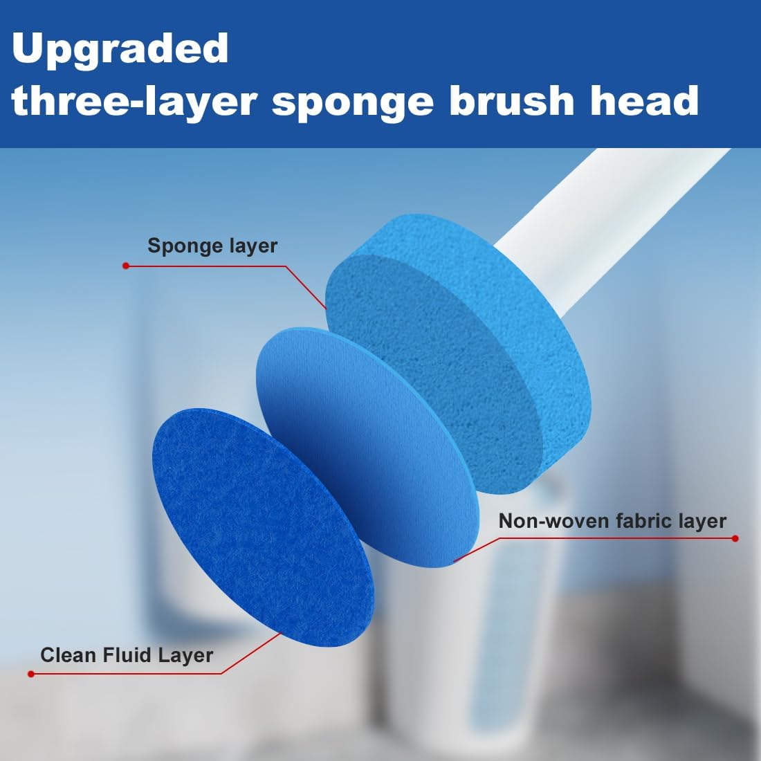 CQT Disposable Toilet Bowl Brush with Toilet Wand 20 Refill Heads, Toilet Bowl Cleaner Wands,Toilet Cleaning System Starter Kit(Wand+20 Refills)