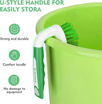 SetSail Scrub Brush, Heavy-Duty Scrub Brushes for Cleaning with Stiff Bristles Cleaning Brush for Shower, Bathroom, Carpet, Kitchen and Bathtub Scrubber - 2 Pack