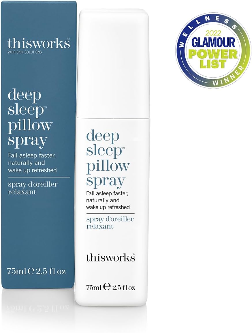THISWORKS Deep Sleep Pillow Spray – Fast-Acting Natural Formula with Lavender for Relaxation and Restful Sleep – 35 ml (1.2 fl oz) Mini Travel Size