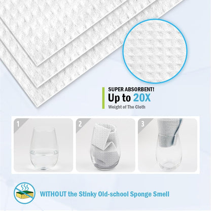 AIDEA Swedish Dishcloths for Kitchen-10PK, Absorbent Sponge Dish Cloth, Dishcloths for Washing Dishes, Reusable Paper Towels Dish Cloths, Swedish Towels for Home, Kitchen, Glass, 7" x 6"