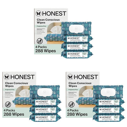 The Honest Company Hypoallergenic Multi-Use Baby Wipes for Sensitive Baby Skin, Rose Blossom, 60 Count