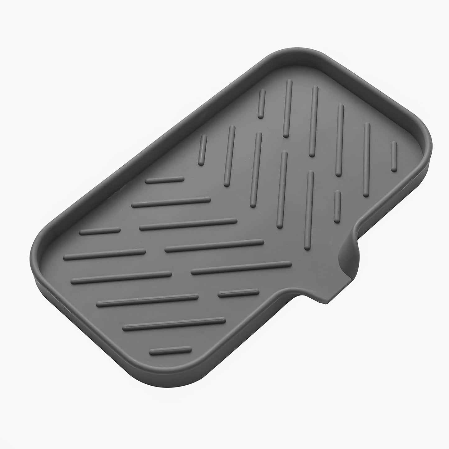 MicoYang Silicone Bathroom Soap Dishes with Drain Spout-Bathroom and Kitchen Sink Organizer,Sponge Holder,Dish Soap Tray,Perfect for Dispenser,Scrubber,Bottle,Cup on Sink or Counter-Black 4.9"×3.2"