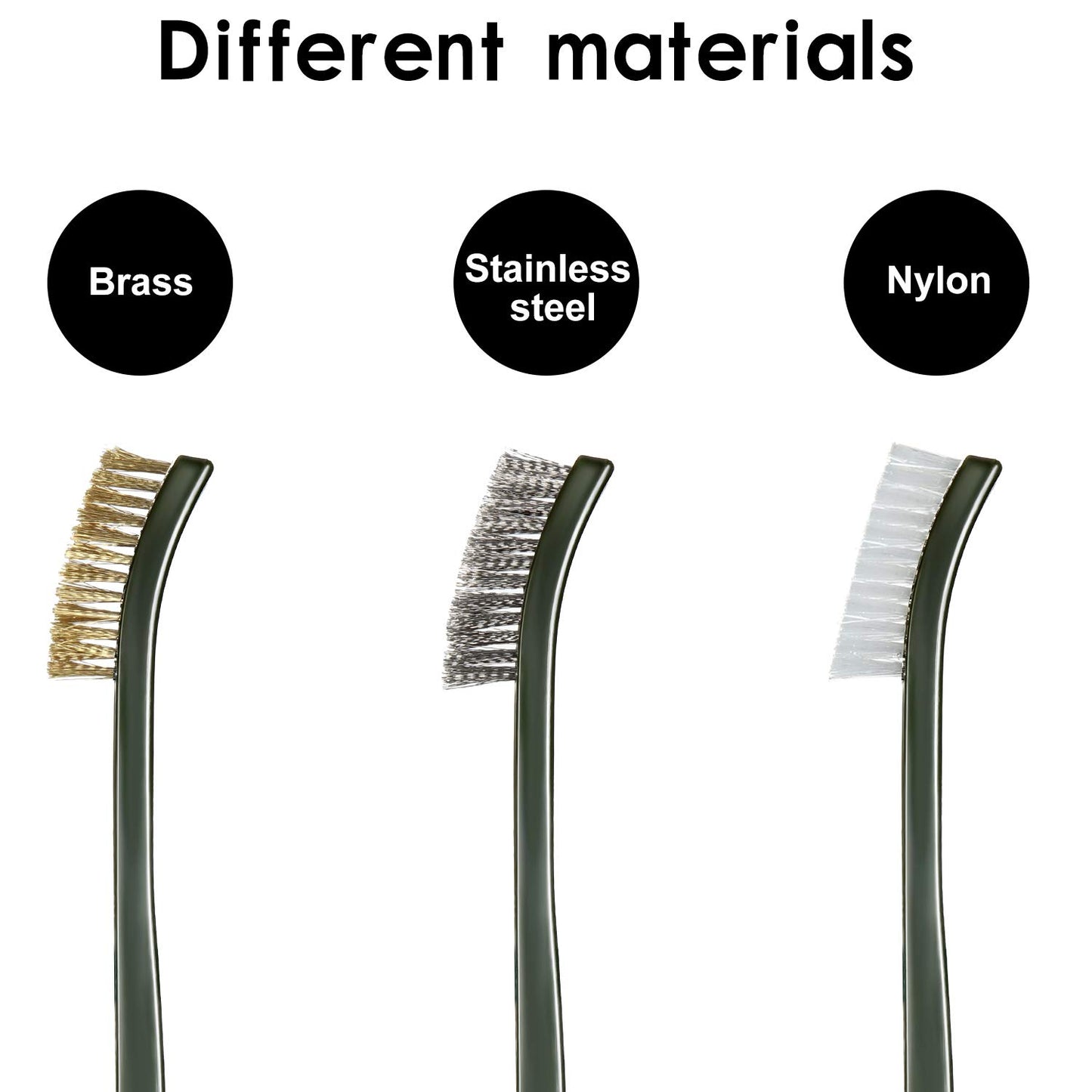 Patelai 9 Pcs Mini Wire Brush Set – Stainless Steel, Brass & Nylon – Rust Removal, Welding Slag, Automotive Parts Cleaning, Detail Scrub Brushes