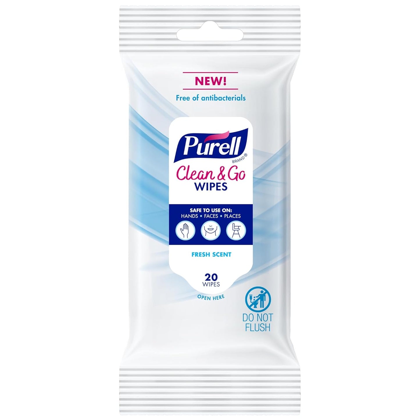 PURELL Clean & Go Cleaning Wipes, Skin and Surface, Fresh Scent, 20 Count Travel Pack (Pack of 12), 9269-12-CMR