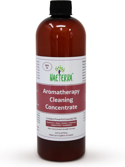 Naeterra Aromatherapy Cleaning Concentrate 64 oz - Natural All Purpose Multi Surface Cleaner - Plant Based Essential Oil Formula for Floors, Glass & Counters - Makes 24 Gallons - Pet Safe & Non Toxic
