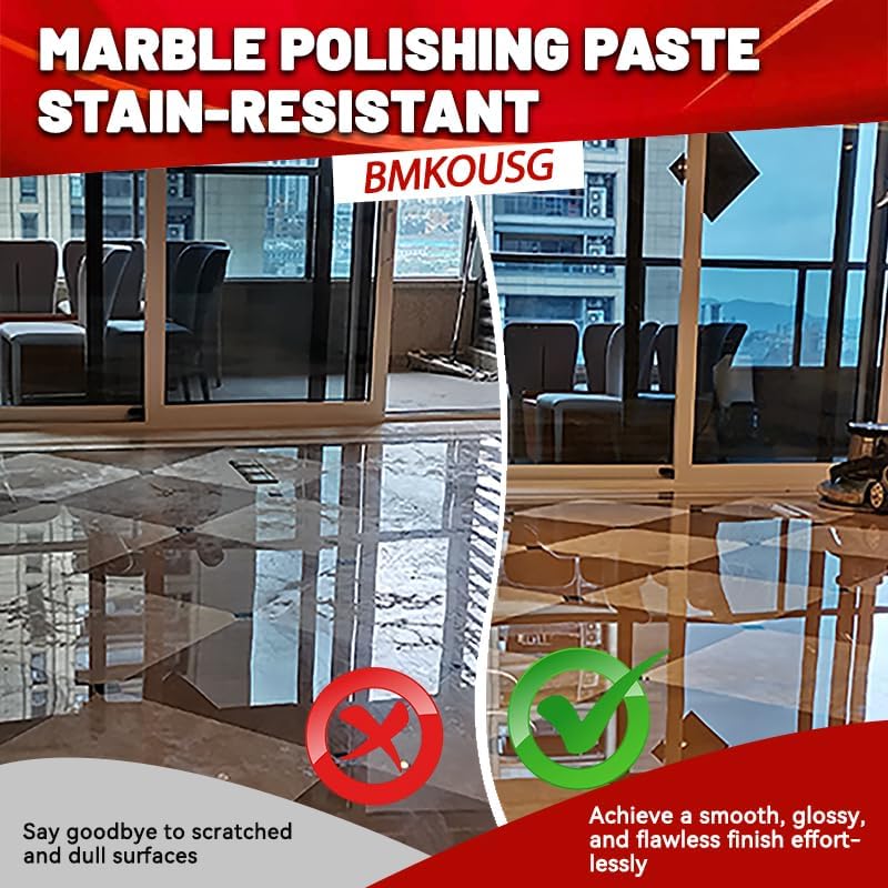Granite Polishing Paste, Marble Cleaner Countertop, Quartz Polish, Granite Polishing Kit | Marble Cleaner and Polish - Enhances Shine & Maintenance, Safe for Stone Surfaces, 2.2LB (2 - PCS)