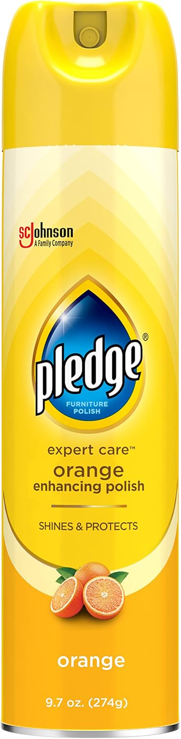 Pledge Enhancing Polish, Wood & Furniture Spray, Orange Scent, 9.7oz (Pack of 3)