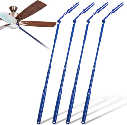 Colingmill 12 Pcs 3 ft Replacement Handles Compatible with Duster Refills, Extendable Long Extended Handle Only, Adjustable Length for Ceiling Fans, Blinds, Shelves, Windows (White)