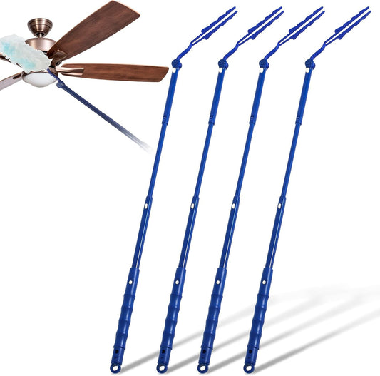 Colingmill 12 Pcs 3 ft Replacement Handles Compatible with Duster Refills, Extendable Long Extended Handle Only, Adjustable Length for Ceiling Fans, Blinds, Shelves, Windows (White)