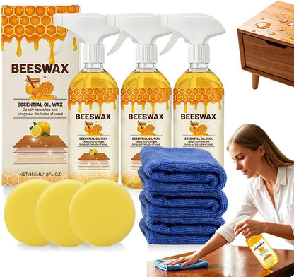 Scratch Erase Beeswax Floor Spray, 2026 New 350ml-Beeswax Wood Polish Spray, Cleans, Restores Shine, Scratches, Suitable for Floors, Wooden Sofas, and Furniture (2PCS)