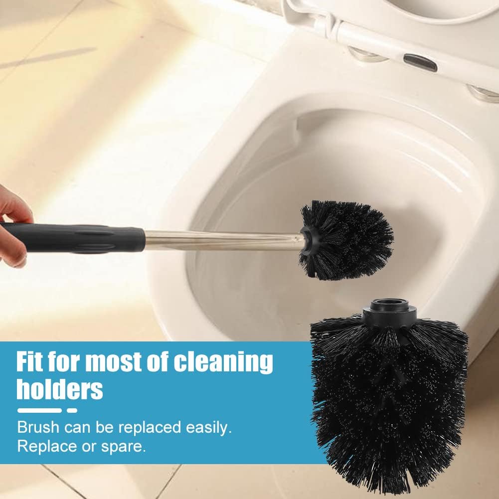 EKDJKK 2PCS Toilet Bowl Brush Replacement Head, Toilet Brush Head Replacement with Durable Stiff Bristles, Cleaning Tool for Home Hotel Bathroom (White)
