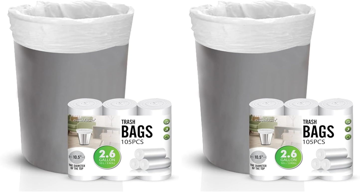 CHARMOUNT 4 Gallon Trash Bag - Unscented 4 Gallon Garbage Bags for Bathroom, Kitchen, Bedroom, 105 Count (15 Liter) …