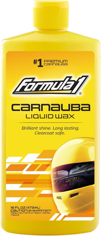 Formula 1 Fast Wax Carnauba Detailing Spray – Car Wax for Natural Gloss – Easy to Use Exterior Detailing Supplies for All Paint Finishes (16 ounce)
