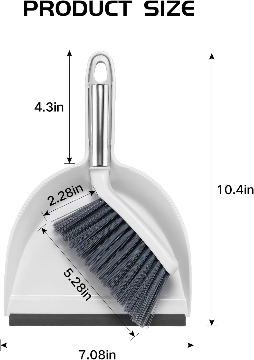 NACENA Mini Broom and Dustpan Set, Small Dust Pan and Brush Set with Handle Dustpan Teeth for Cleaning Hair Suitable for Office Desks Drawers Sofas Outdoor Camping, Light & Purple