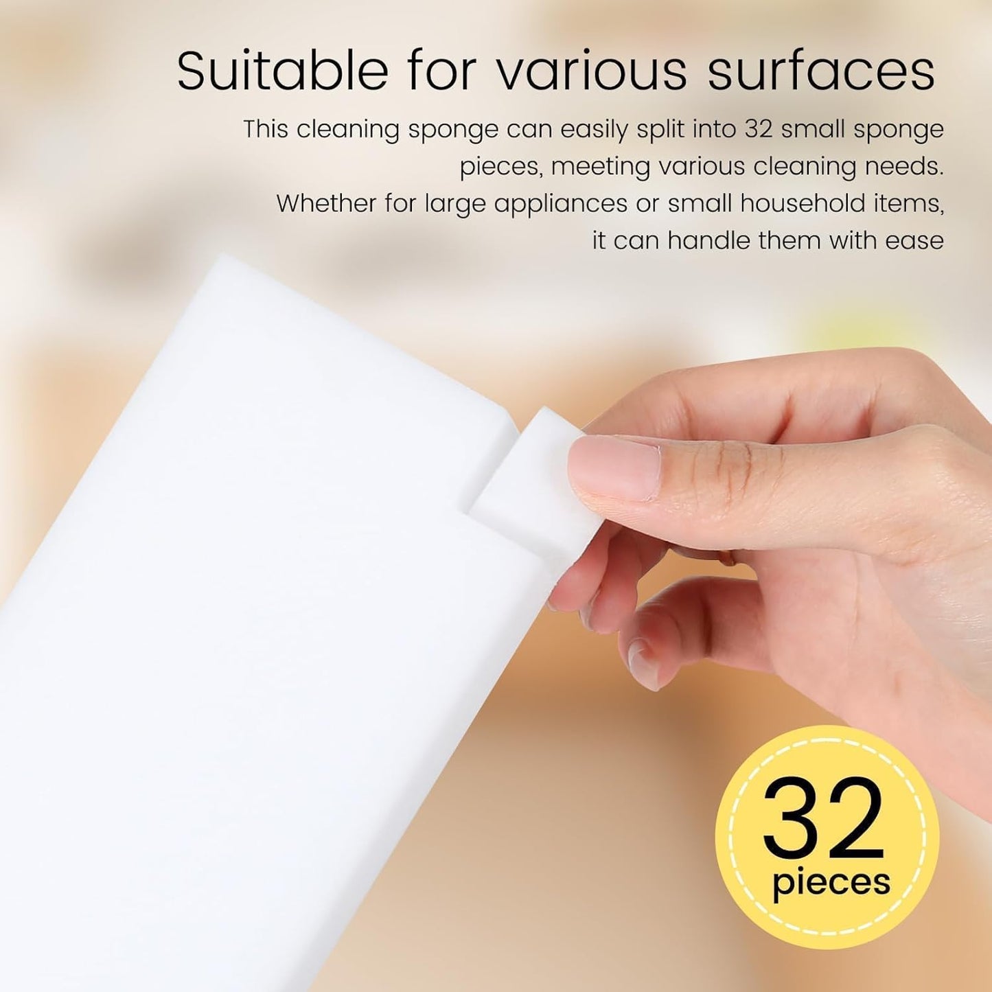 Trendbox 50 Pack Melamine Sponges Magic Cleaning Sponges in Bulk Melamine Foam for Dishes Eraser Sponges for Cleaning