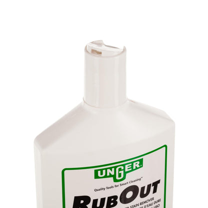 Unger Commercial RubOut Hard Water Stain Remover - 16 oz Professional Window and Glass Cleaner Solution - Removes Mineral Buildup, Rust, and Soap Scum for Clear Surfaces - RUB50