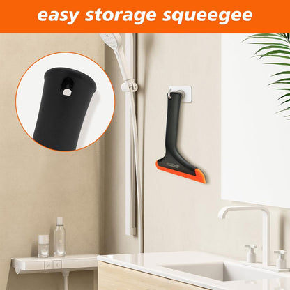 NEWISHTOOL Bathroom Shower Squeegee 5.9 Inch Soft Silicone Blade Squeegee for Shower Glass Door Mirrors Car Windshield, Kitchen Squeegee Countertops Cleaning and Water Removal Scraper w/Hanging Hole