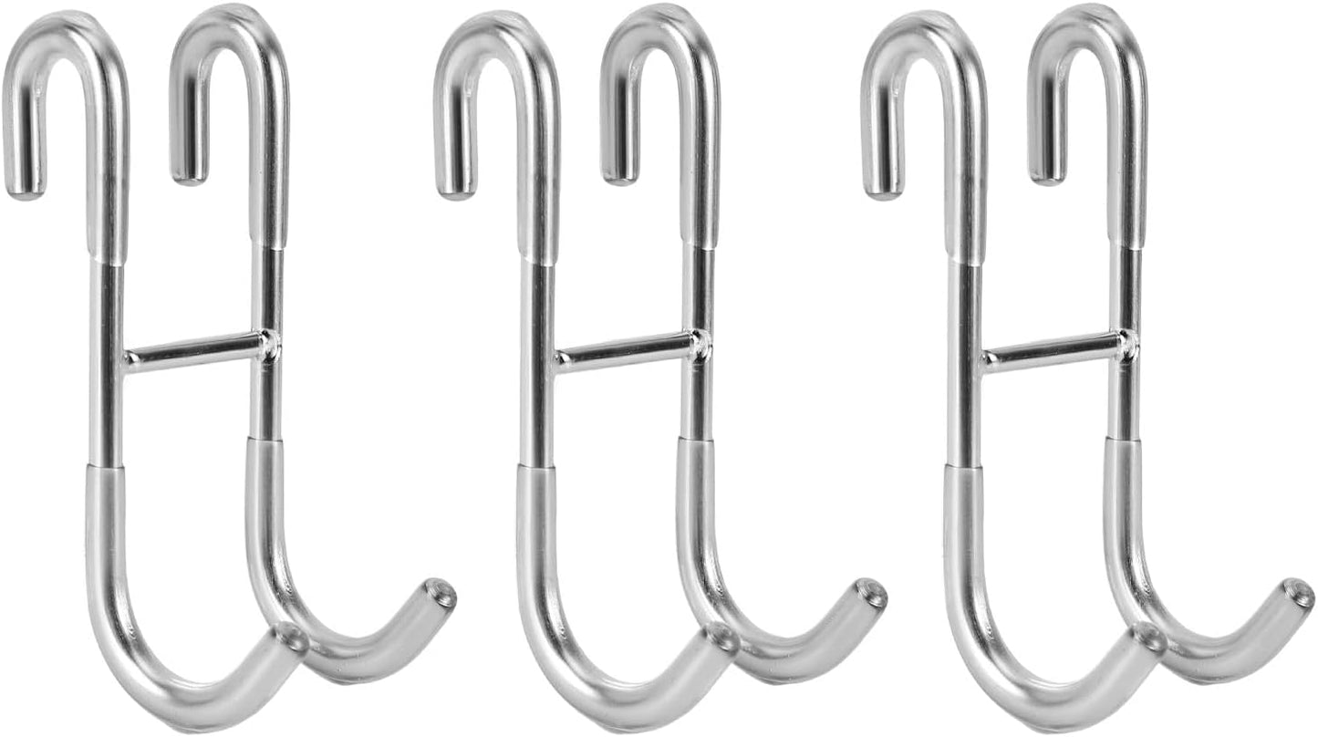 Simtive Shower Door Hooks (2-Pack), Towel Hooks for Bathroom Frameless Glass Squeegee Hooks, Black